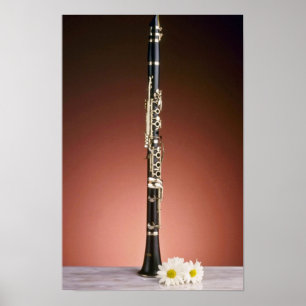 Witte Clarinet bloemen Poster