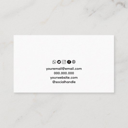 Witte Classic en Chic Sieraden Display Kaart Visitekaartje (Achterkant)