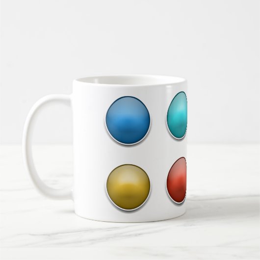 Witte Classic Mok Cup Brilliant 3D Balls Buttonnen (Links)