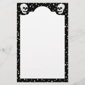 Witte Classic Skull Halloween Gothic Briefpapier (Voorkant)