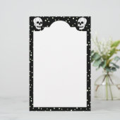 Witte Classic Skull Halloween Gothic Briefpapier (Staand voorkant)