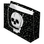 Witte Classic Skull Halloween Gothic Large Cadeautasje (Voorkant Gekanteld)