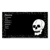 Witte Classic Skull Halloween Gothic Visitekaartje Magneet (Voorkant)