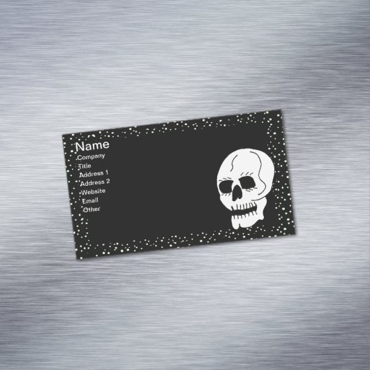 Witte Classic Skull Halloween Gothic Visitekaartje Magneet (Voorbeeld)