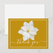 Witte Clematis Bloem Mosterd Achtergrond Dank Je Briefkaart (Voorkant / Achterkant)