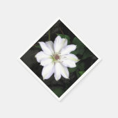 Witte Clematis Bloem Servet (Hoek)
