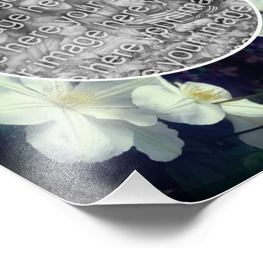 Witte Clematis Bloemen Lijst Creëer Uw Eigen 8x10 Foto Afdruk (Hoek)