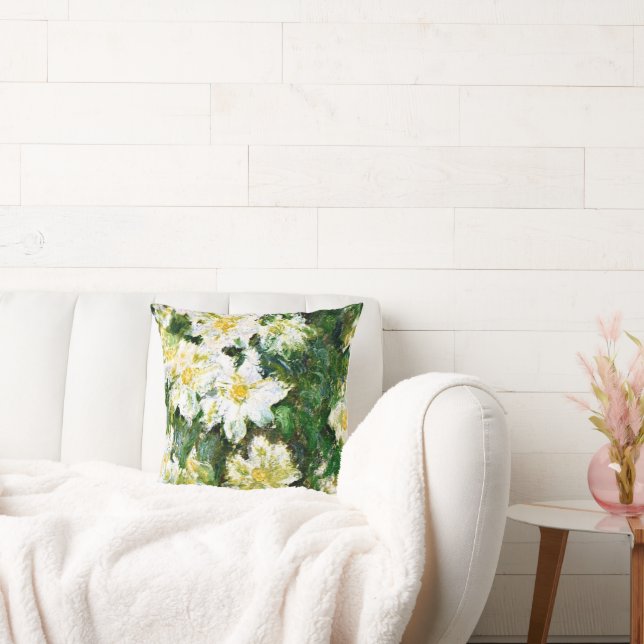 Witte Clematis van Claude Monet Kussen (Bank)