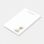 Witte Cockapoo aquarel gepersonaliseerd Post-it® Notes (Schuin)