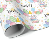 Witte Cockapoo Cavapoo Hond Verjaardag Cadeaupapier (Rol Hoek)