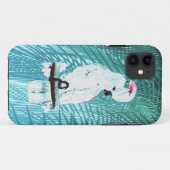 Witte cockatotropische palmbladeren Case-Mate iPhone case (Achterkant (horizontaal))