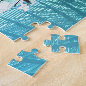 Witte cockatotropische palmbladeren legpuzzel (Zijkant)