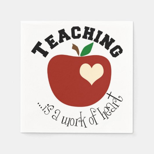 Witte Cocktail Papier van de Leraar Servet (Voorkant)