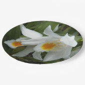 Witte Coelogyne Mooreana Orchids Floral Papieren Bordje (Gekanteld)
