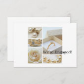 Witte collage trouwverlovingsaankondiging aankondiging (Voorkant / Achterkant)