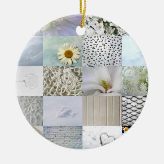 Witte collage voor fotografie keramisch ornament (Voorkant)