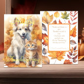 Witte Collie-hond en tabby kat Kerstmis Kaart