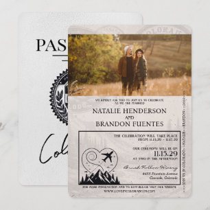 Witte Colorado paspoort bruiloft Kaart