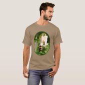 Witte Columbine bloem en broedbijen T-shirt (Voorkant volledig)