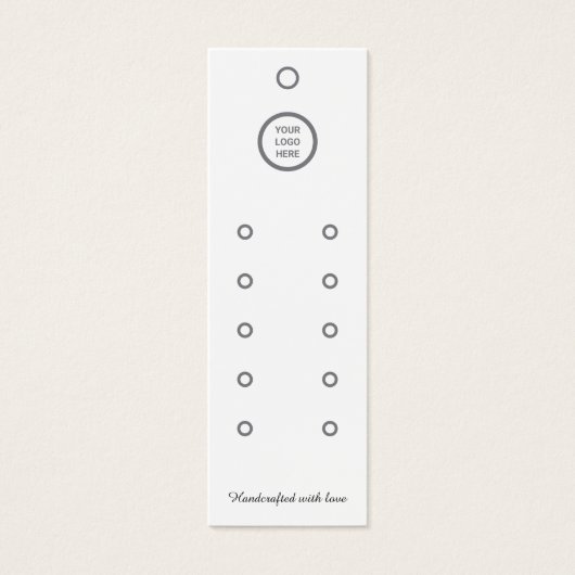 Witte Compact Multi-Row Oorbel Displang Hang Kaart (Voorkant)