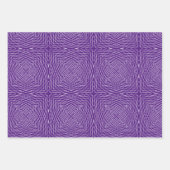 Witte concentrische sterren op paarse achtergrond inpakpapier vel (Voorkant 2)