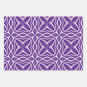 Witte concentrische sterren op paarse achtergrond inpakpapier vel (Voorkant)