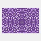 Witte concentrische sterren op paarse achtergrond inpakpapier vel (Voorkant 3)