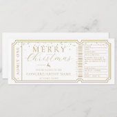 Witte Concert Ticket Gift Voucher Kaart (Voorkant / Achterkant)