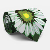 Witte Coneflower Bloemen Stropdas (Opgerold)