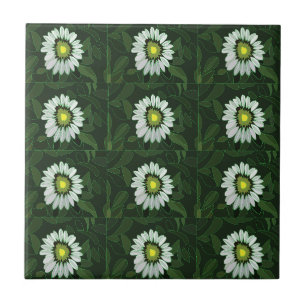 Witte Coneflower Bloemen Tegeltje