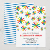 Witte Confetti 96ste verjaardag uitnodigingen (Voorkant / Achterkant)