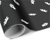 Witte Confetti Dog Paw Print Patroon Aangepast Cadeaupapier (Rol Hoek)