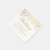 Witte & Confetti gouden Stippen Onze trouwdag Servet (Hoek)