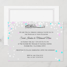 Witte confetti Muslim bruiloft Kaart