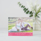 WITTE CONFETTI | PINK WEDDING BEDANKT U BRIEFKAART (Staand voorkant)