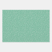 Witte Confetti Sprinkles op Groen Inpakpapier Vel (Voorkant 2)
