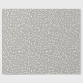 Witte Confetti Sprinkles op lichtgrijs Cadeaupapier (Vlak)