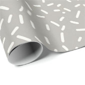 Witte Confetti Sprinkles op lichtgrijs Cadeaupapier (Rol Hoek)