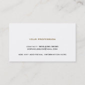 Witte contactkaart met handgeschreven letternaam contactkaartje (Achterkant)