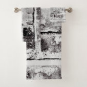 Witte contrast industriële rustieke baksteentextuu bad handdoek (Insitu)