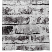 Witte contrast industriële rustieke baksteentextuu douchegordijn (Voorkant)