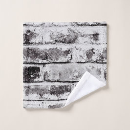 Witte Contrasterende Industriële Rustieke Baksteen Bad Handdoek