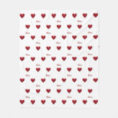 Witte 'Coquette esthetische' liefde harten Fleece Deken (Voorkant)