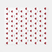 Witte 'Coquette esthetische' liefde harten Fleece Deken (Voorkant (Horizontaal))