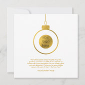 Witte Corporate Business Logo kerstfotokaart (Achterkant)