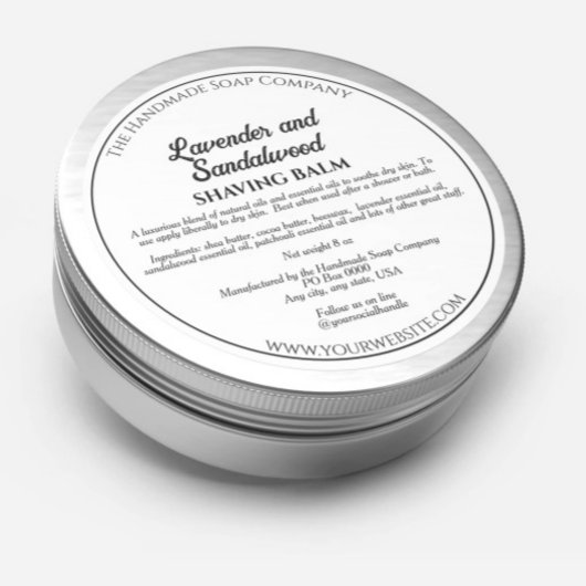 Witte Cosmetica potje Label met ingrediënten