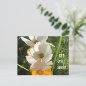 Witte Cosmo-bloem Beterschap Briefkaart (Staand voorkant)