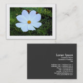 Witte Cosmos (Gegolfd) Visitekaartje (Voorkant / Achterkant)