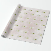Witte Cosmos Op Roze Rood Cadeaupapier (Uitgerold)
