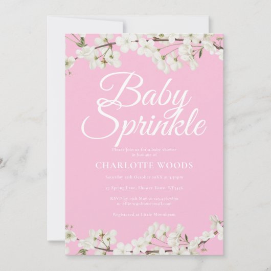 Witte Country Blossom Baby Strooien / Feest Kaart (Voorkant)